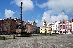 Mírové Square with Marian Column
