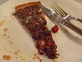 Chocolate pizza served as a dessert at a restaurant in Brazil