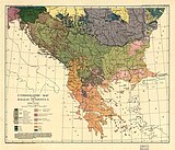 Cvijić's ethnographic map of the Balkans in 1918