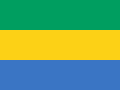 The flag of Gabon, a simple horizontal triband.