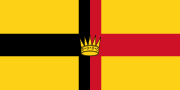 Flag of the state of Sarawak (1963-1973), based on the government flag of the Raj of Sarawak, with defined ratio of 1:2.