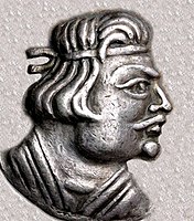 Early Kushan ruler Heraios (1–30 AD), from his coinage.