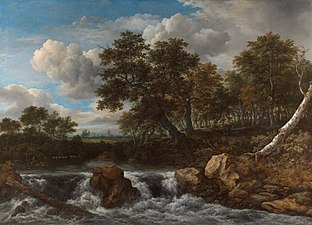 Landscape with Waterfall (1660s) by Jacob van Ruisdael