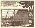 A Valvasor copperplate engraving depicts filling a hayrack with hay