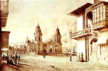 The Cathedral and the Plaza Mayor in 1850