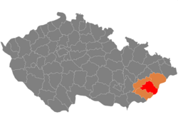 Lage des Okres Zlín