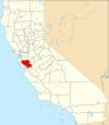 State map highlighting Santa Clara County