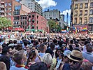 Street level image of crowd at NYC Pride