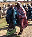 Basotho women wearing traditional blankets in Lesotho