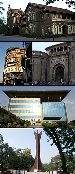Fergusson College; Mahatma Gandhi Road und Shaniwar-Wada-Delhi-Tor; HSBC Global Technology India Headquarters; National War Memorial