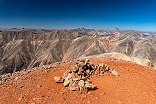 Summit of Redcloud Peak in the San Juan Mountains of Colorado.
