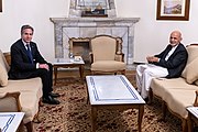 Secretary Blinken with Afghan President Ashraf Ghani in Kabul, Afghanistan, April 2021