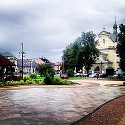 Main square with the Baroque Saint Mary Magdalene church on the right
