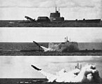 USS Tunny fires a Regulus I, 1956