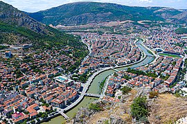 A partial view of Amasya seen from Amasya Castle.