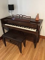 Spinet piano made by Baldwin and sold under the brand name Acrosonic. Date of manufacture unknown.