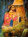 Fresco from the Church at Argesh (Roum.-Argeș) of Basarab I the Founder (Roum. "Basarab Întemeietorul"), the first Voievode or Ruler of Wallachia(c. 1310/1319–1352); he lent his name to the Romanian province of Bessarabia (Roum. -Basarabia--meaning "The Country of Basarab") re-occupied by the soviet armies in 1943.
