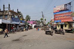 Dhubulia bazaar area is adjacent to the National Highway 12