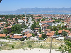 View of Burdur with Lake Burdur in the background
