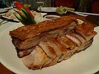 Bagnet, crispy pork belly usually partnered with pinakbet and dinardaraan