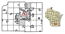 Location of Maple Bluff in Dane County, Wisconsin.