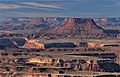 Ekker Butte (right) from Green River Overlook in Canyonlands National Park (Elaterite Butte to left)