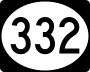 Mississippi Highway 332 marker