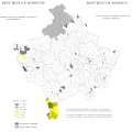 Distribution of Gorani's in Kosovo 2011 by settlements.