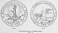 The obverse and reverse of the 1794 to 1817 state seal of Maryland, designed by Peale.