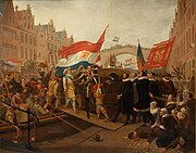 The Prince of Orange and Watergeuzen enter Leiden after its Siege.