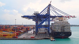 Container ship MSC Lorena at Freeport, Bahamas