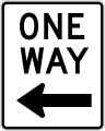 R6-2L One way (with arrow) (left)