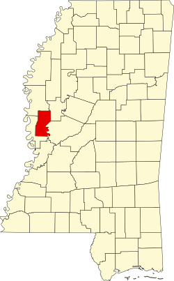 Karte von Sharkey County innerhalb von Mississippi