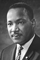 Black-and-white photograph of Martin Luther King Jr. in 1964