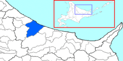 Location of Monbetsu in Hokkaido (Okhotsk Subprefecture)