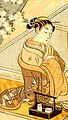 Image 23An oiran preparing herself for a client, ukiyo-e print by Suzuki Haronubu (1765) (from Prostitution)