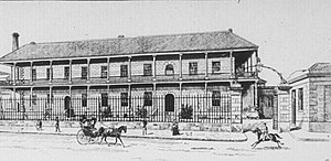 Drawing of Sydney Royal Mint building in 1888