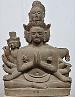 Trimurti from Angkor. Made of sandstone, statue dates back to 11th century.