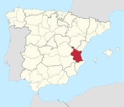Map of Spain with Province of Valencia highlighted