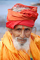A Sadhu in orange dress