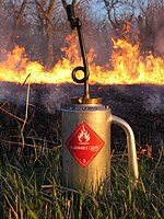 Driptorch used in Southeastern South Dakota for a controlled burn.