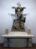 Balthasar Permosers Kreuzigungsgruppe in der Kapelle des Alten Katholischen Friedhofs