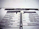 Perspective view of a 2000 Palm Beach County, Florida "butterfly ballot"