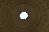 The Ancient Roman oculus of the Pantheon, Rome, Italy