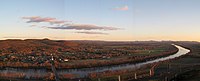 View of the Connecticut River and the Pioneer Valley looking East South East from Mt Sugarloaf in South Deerfield MA.
