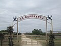 Entrance gate to La Esperanza (Hope) Ranch in northwestern Webb County near the Dimmit County boundary