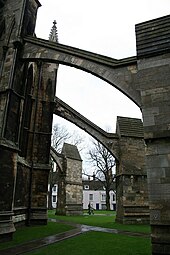 Flying buttresses at the decagonal chapter house