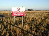 Warning sign at RAF Bowes Moor