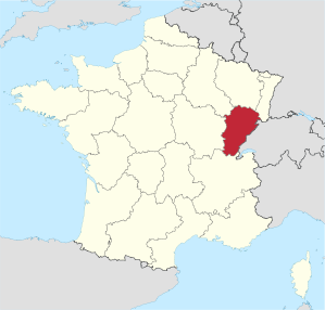 Lage der früheren Region Franche-Comté in Frankreich