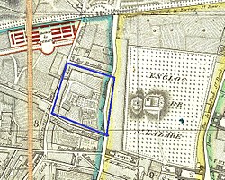 Location of the future gasometer on rue du Faubourg-Poissonnière in 1814.